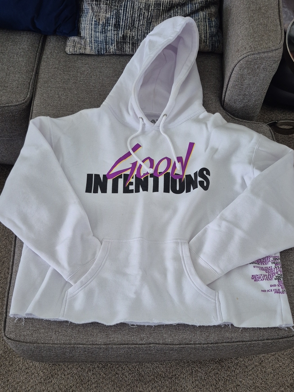 Good Intentions Vlone White Graphic Hoodie